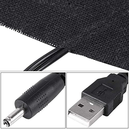 Portable Heating Pad 1 Pair Black USB Carbon Fiber Heating Mat 5V Electric Heating Film Heater Pads Heating Film Heat Pad for Warming Feet Knee Washable 35-50 ℃