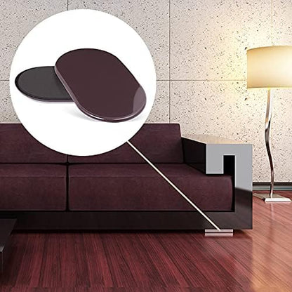 Reusable Large Furniture Movers Sliders for Carpet and Hardwood Floors-8 Pack 9-1/2" Oval Moving Pads Protector for Heavy Duty Sofa Bed Table Desk,Quickly and Easily Move Any Item, Beige