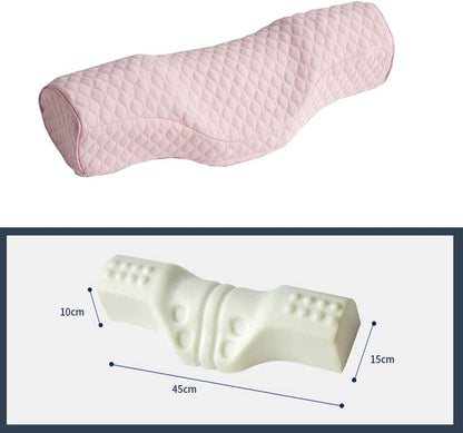 Cervical Neck Pillow for Pain Relief Sleeping, Neck roll Pillow Memory Foam for Stiff Neck Pain Relief ，Travel Bolster Pillow for Bed for Side Sleepers Back Sleeper. (Blue)