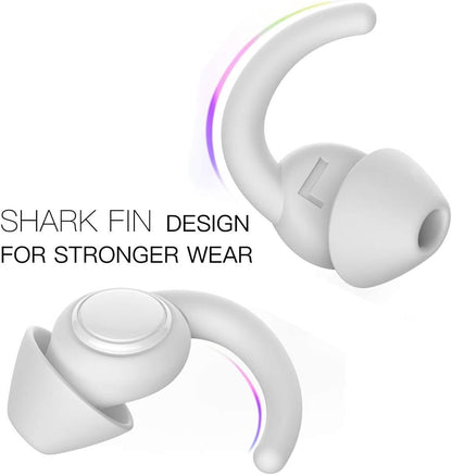 WUTAN Ear Plugs for Sleeping, 33dB Noise Cancelling Silicone Reusable | Jellyfish Bionic Design, Side Sleeper Friendly, 2 Pairs, S/L, Washable, Waterproof for Swimming, Travel Essential, Latex-Free