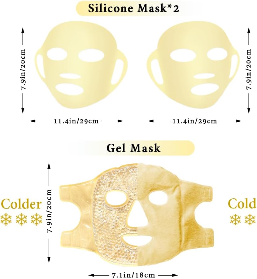 my novel things Face Ice Pack and 2 Packs Silicone Face Mask Cover