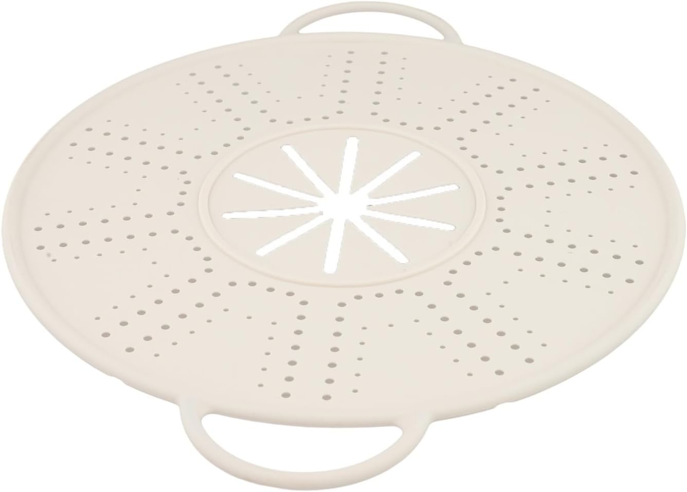 Silicone Spill Stopper Lid with Steam Vent and Double Handles, Heat Resistant Pot Cover for Cooking and Steaming, Dishwasher Safe Kitchen Gadget, 13.4 x 10.8 Inch, Black(white)