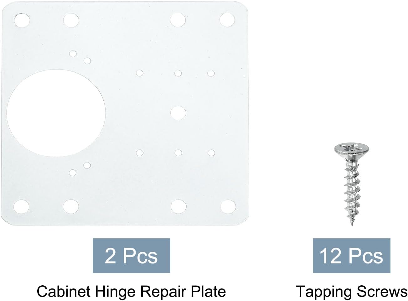 uxcell Cabinet Hinge Repair Plate, 2 Set 90mm/3.54" Stainless Steel Kitchen Cupboard Door Hinge Repair Plate Kit Includes Fixing Screws for Wooden Kitchen Cabinet Doors, Black