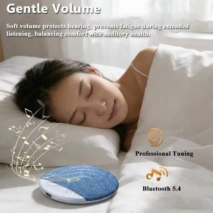 Under Pillow Speaker for Sleeping, Mini Bone Conduction Bluetooth Sleep Aid, Stereo Bass, Volume Control, TF Card Support, Plastic, Battery Powered, Blue
