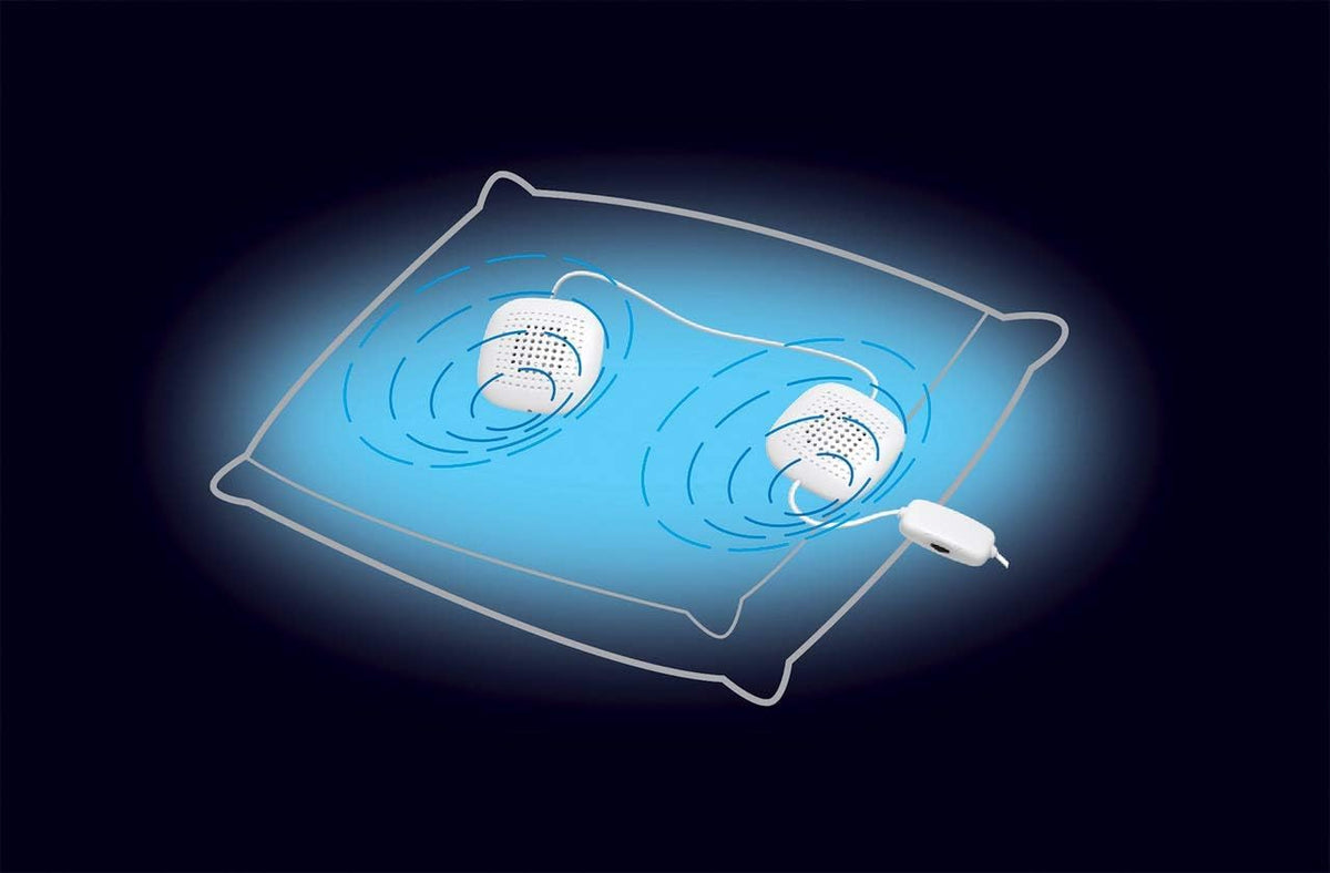 Sound Oasis Amplified Pillow Speakers – 2 Ultra-Thin Under Pillow Hi-Fi Stereo Speakers with Volume Control, Private Sleep Audio for Music, White Noise, Relaxation & Tinnitus Masking, 3.5mm Connection