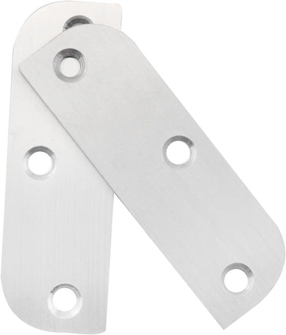 CHENJIN 3PCS Stainless Steel Door Hinge Filler Plate 3.5 inch Silver with 9 Screws Hole Cover Blank Hinge Spacer