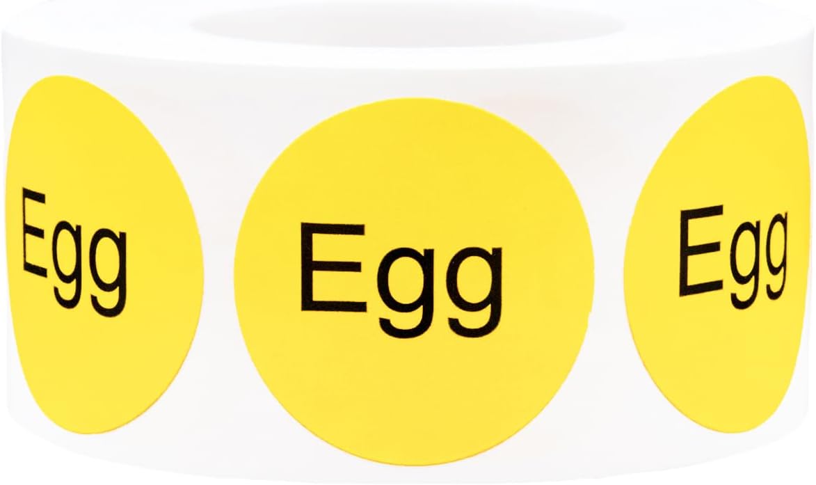 Yellow with Black Carnitas Circle Dot Adhesive Stickers, 1 Inch Round Labels, 500 Total Stickers