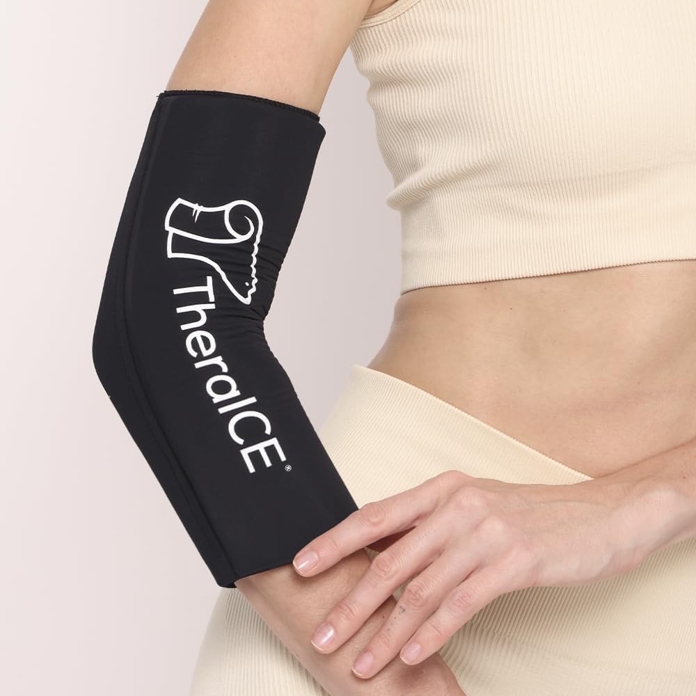 TheraICE Elbow Ice Pack Wrap, Compression Sleeve for Tennis & Golfers Elbow | Forearm & Arm Ice Sleeve for Bursitis, Tendonitis Relief, Reusable Cold Pack, Women & Men