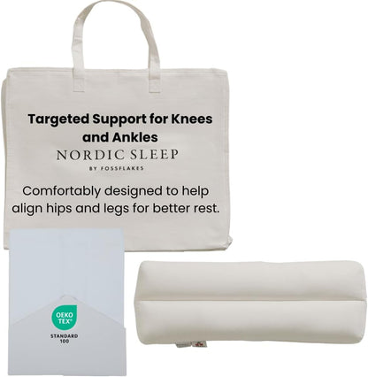 FOSSFLAKES Knee & Ankle Leg Pillow for Side Sleepers, Firm Support | Firm leg pillow that cushions the knees and ankles and keeps hips and spine aligned for side sleepers; Fossflakes fill