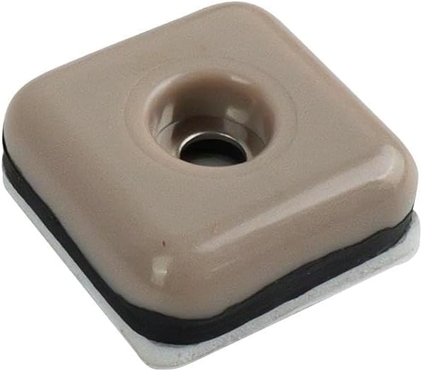 Shepherd SlideGlide 2-1/8" Square Adhesive Furniture Sliders for Carpet, Heavy-Duty Protective Furniture Moving Pads with Self-Adhesive or Screw-On Application, Set of 4, Beige