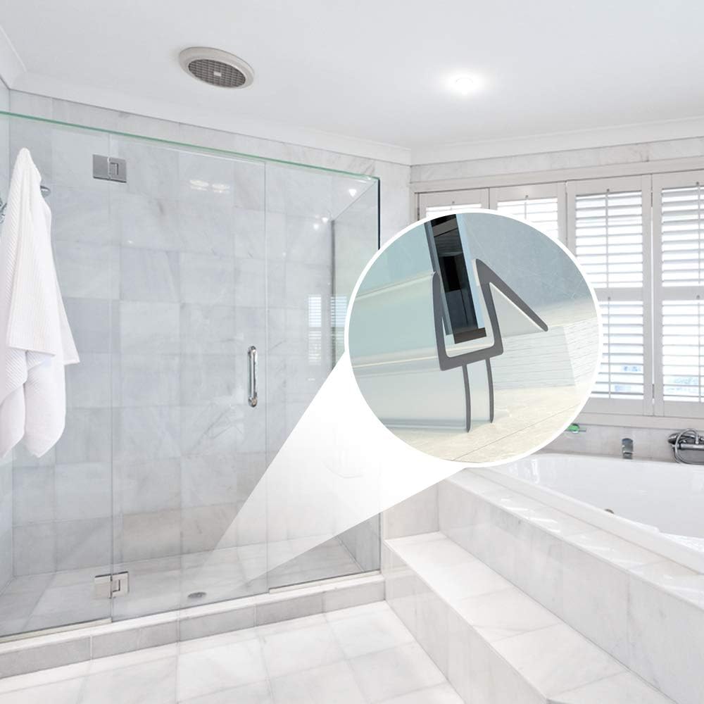 Yecaye 3 Pack 3/8" x 39" Shower Door Bottom Seal Strip, Shower Door Sweep | Shower Door Sweep for 3/8'' (10mm) Doors, Frameless Glass Shower Door Seal Strip Stop Shower Leaks and Create a Water Barrier