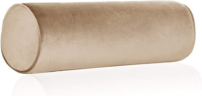 Tinbolunce Memory Foam Roll Pillow for Knee/Leg/Neck - Full Moon Bolster/Round Cylinder Pillow for Sleeping on Side or Back - Removable Cooling Cover Length 18" x 6" Diameter (Chocolate Brown)