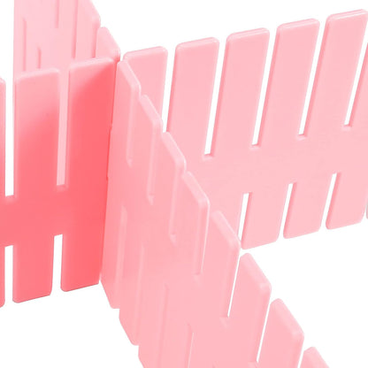 ZOENHOU 60 PCS DIY Drawer Divider Organizers, Pink Grid Drawer Dividers, Adjustable Premium Plastic Organizers for Makeup Drawers Desktop Kitchen Drawer Organizers and Storage, 12.6 x 2.76 Inch