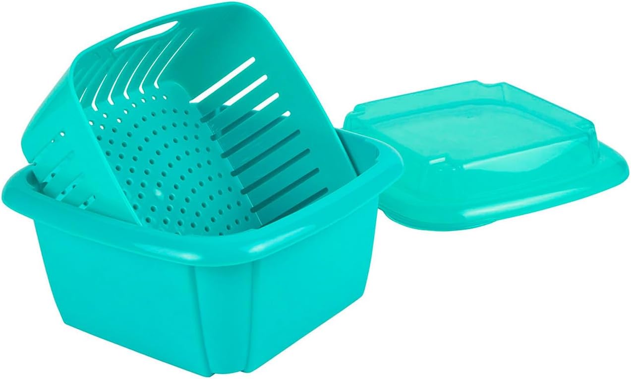 Hutzler 3-in-1 Berry Keeper Colander and Container, Keeps Berries Fresh Longer, 2 Pints, Apricot