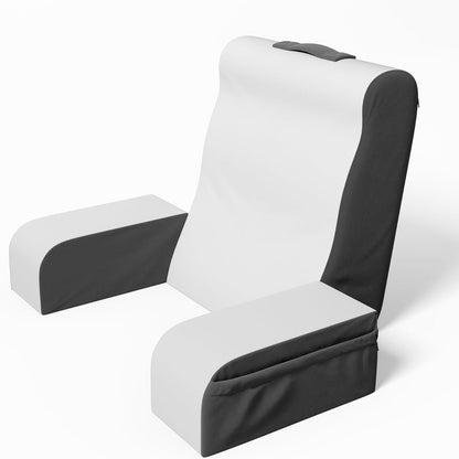 Kölbs Reading Pillow, Full Support Comfort Solid Foam, Back Cushion for Bed Sitting Up TV Book Gaming - Back Support Backrest Use on Mattress or Sofa (Grey/White, Tall)