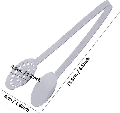 2 Pack Stainless Steel Tea Bag Squeezer Tongs Strainer Grip