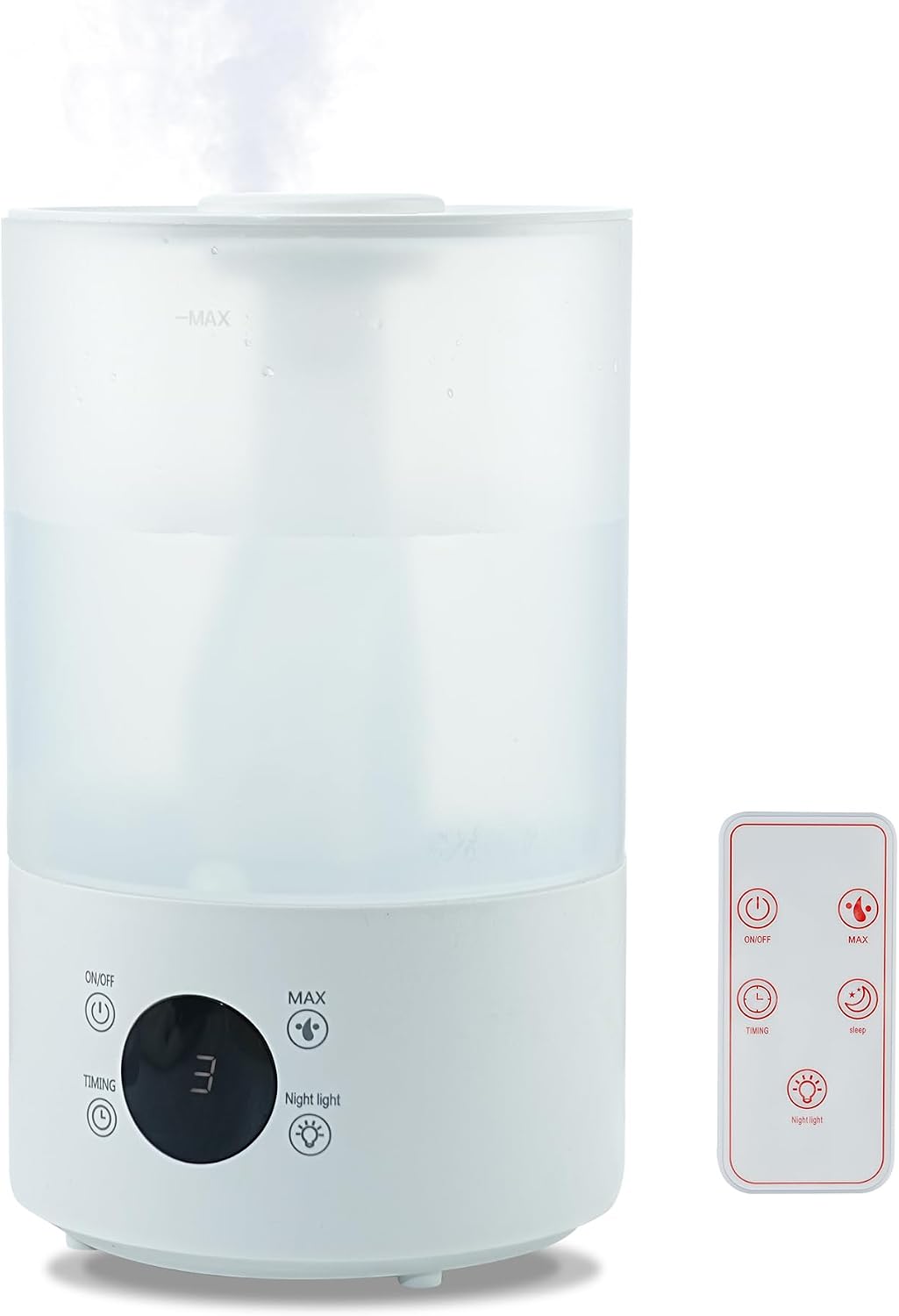 Top Fill Humidifiers for Bedroom, 4.0L Tank Cool Mist Humidifiers for Large Room, 40H Runtime, Plants with 9H Timer, Auto Shut-Off,Quiet Ultrasonic Humidifier with 360° Nozzle for Baby Nursery