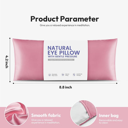 Weighted Eye Pillow for Yoga, Moist Heat Mask for Dry Eyes(Pink) | Silk Sleep Mask, Warm Compress for Sinus, Relaxation Gifts for Women, Washable Cover