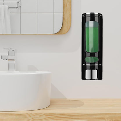 Single Wall Mounted Hand Soap Dispenser, 13.5oz/400ml Black Showe | Clear Refillable Liquid Lotion Soap Dispenser, Gel Container Shower Pump Dispenser and Organizer for Bathroom Kitchen