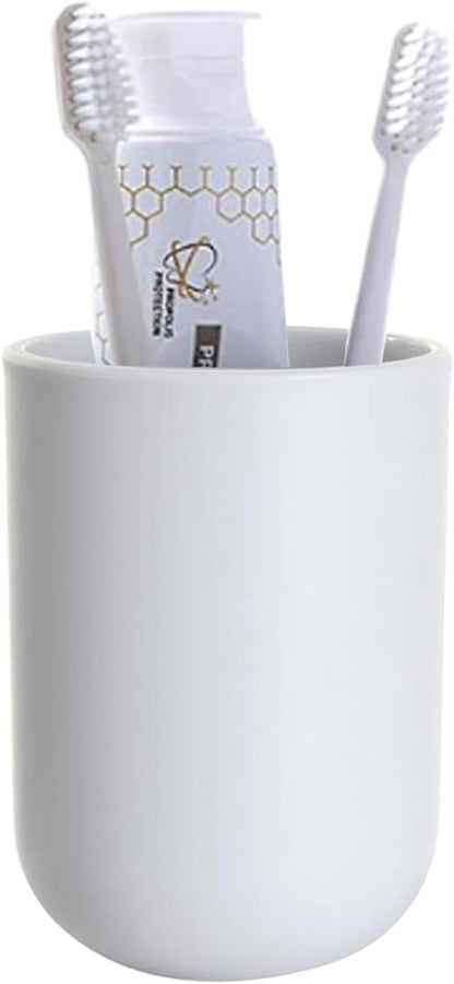 Toothbrush Cup, Bathroom Cup, Toothbrush Holder, Bathroom Tumbler, Plastic, 350ml (White)