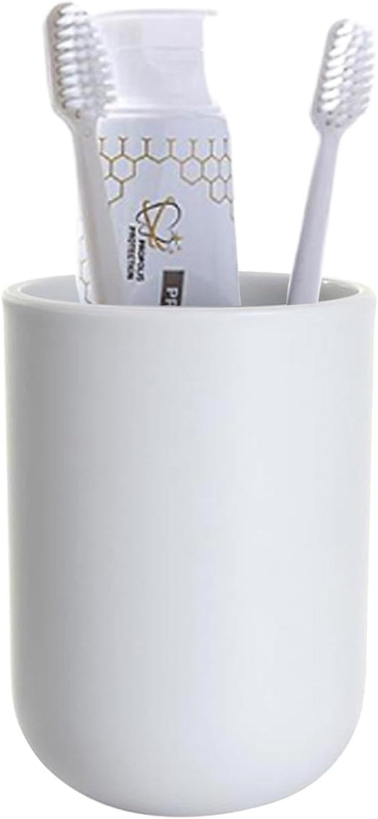 Toothbrush Cup, Bathroom Cup, Toothbrush Holder, Bathroom Tumbler, Plastic, 350ml (White)