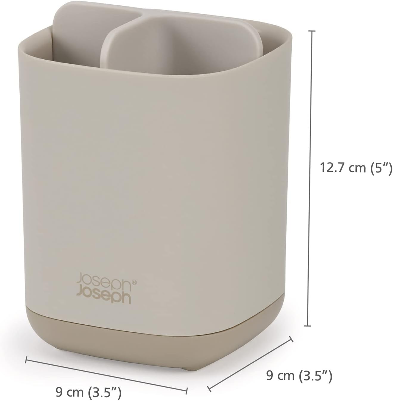 Joseph Joseph Easy-Store - Compact Toothbrush Holder Caddy Bathroom Storage , Grey/White, Regular
