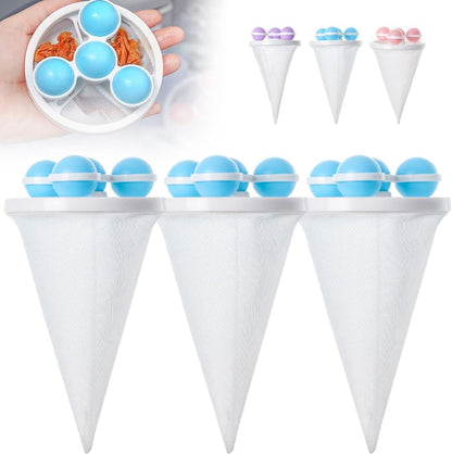 3PCS Washing Machine Lint Catcher, Floating Washing Machine Filter Bags, Reusable Washing Machine Hair Filter Mesh Bags, Laundry Lint Catcher for Washing Machine (Mix)