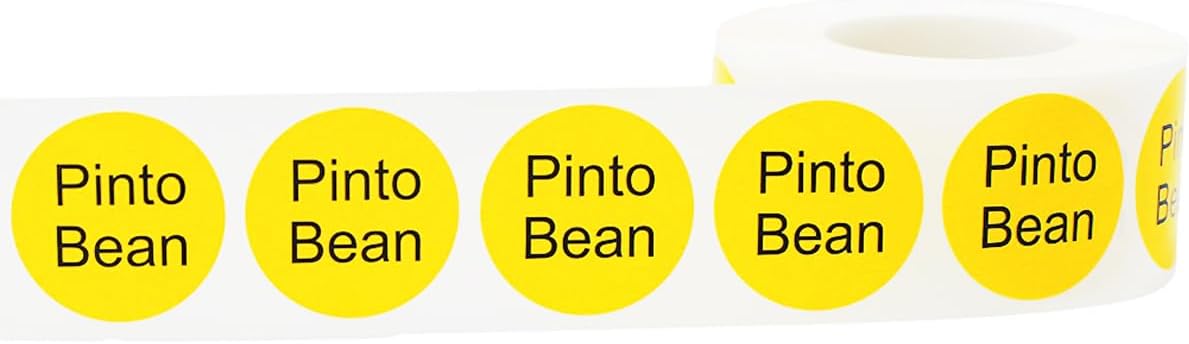 Yellow with Black Carnitas Circle Dot Adhesive Stickers, 1 Inch Round Labels, 500 Total Stickers