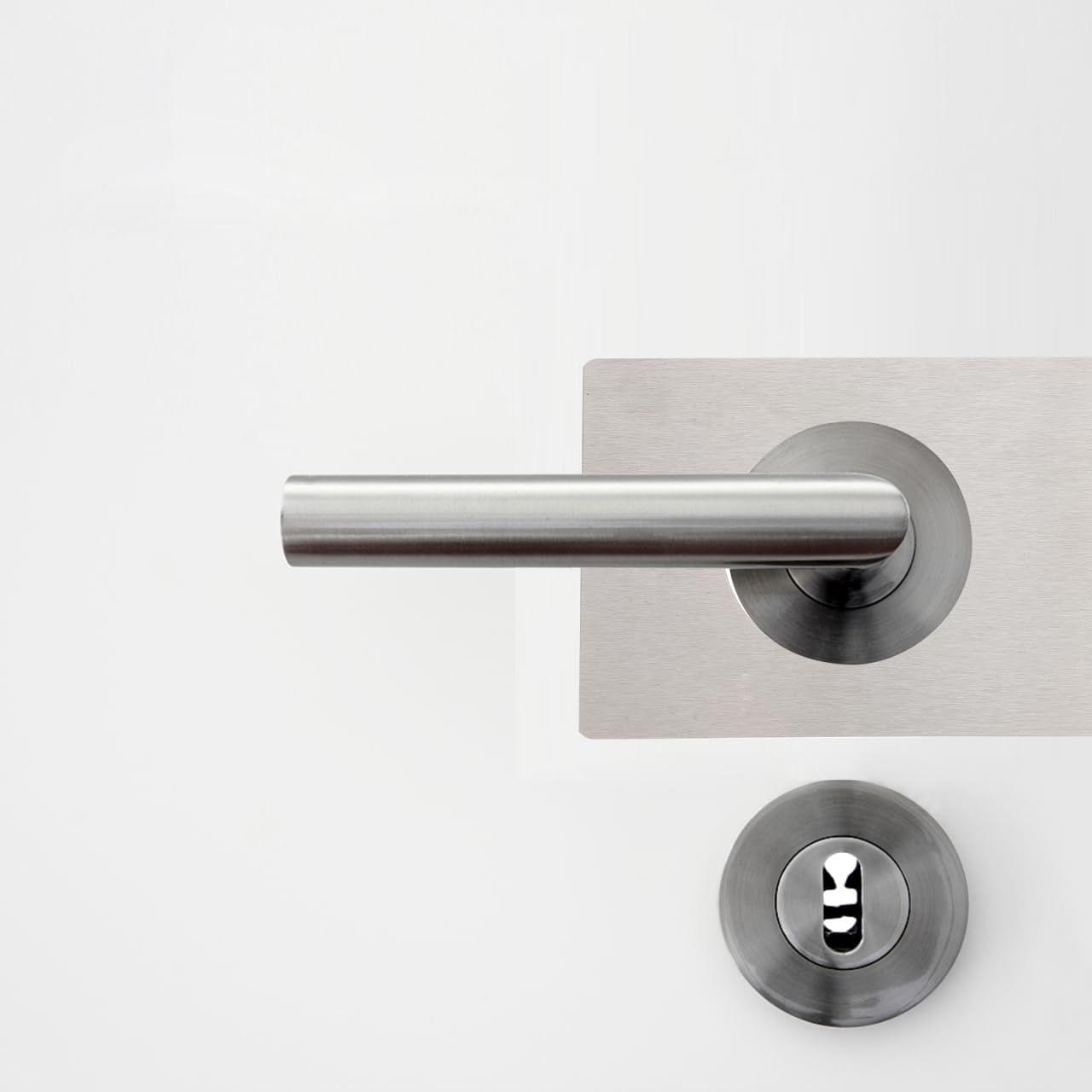 Mikikit Door Plate Repair Door Knob Filler Plate Stainless Steel Easy Peel Stick Installation