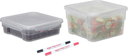 2 Pack 18 QT BPA-Free Translucent Polypropylene Airtight Food Storage Containers, Labeling Area, Stackable Bulk Storage for Flour, Rice, Sugar & Pet Food
