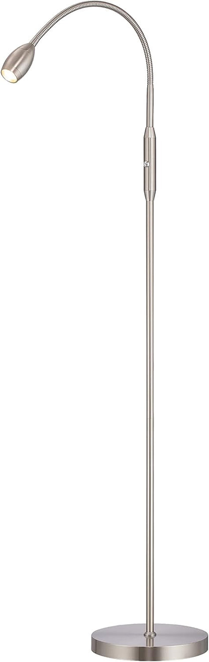 O’Bright Ray – Adjustable LED Beam Floor Lamp, Dimmable and Zoomable Spotlight, Flexible Gooseneck, Reading/Crafting Standing Lamp, Work Table Light, Matte Black
