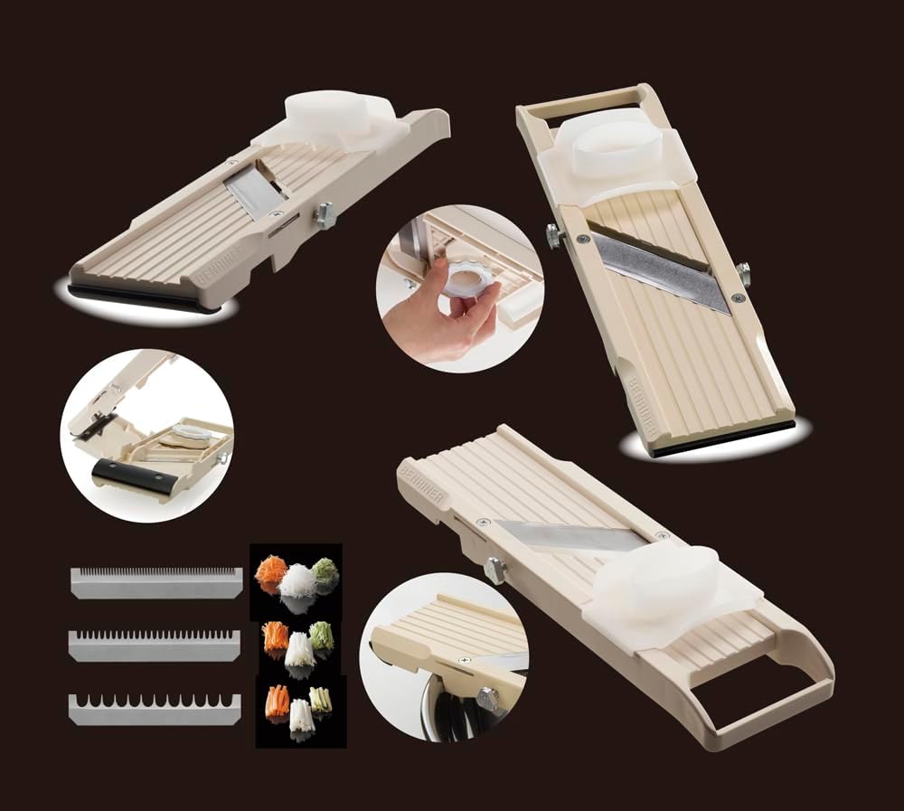 Benriner Mandoline Jumbo Slicer, Japanese Stainless Steel Blade, Beige