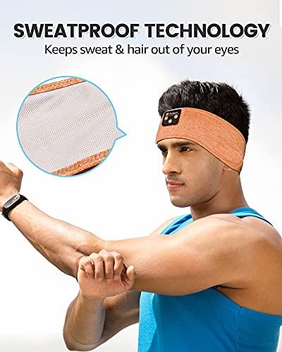 Perytong Sleep Headphones Bluetooth Wireless Sports Headband, Long Playtime Lightweight Headphones Hi-Fi Stereo Ergonomic ASMR Sleep Headphone Cool Gadget Gift for Men Women Black