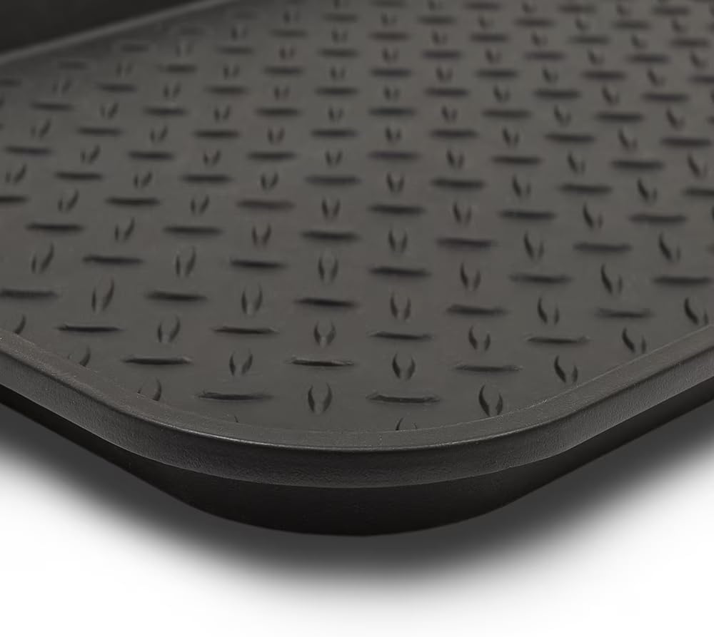 Diamond Boot Tray 15"x 29" Black Plastic Shoe Mud Mat for Entryway | Indoor Outdoor Entryway Shoe Drip Pan, Drainage Shoe Holder for Garden Boots Pet Feeding Craft Project Floor Protection