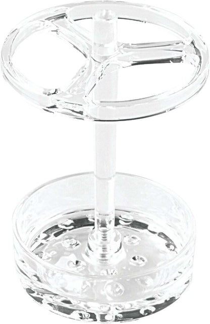 iDesign Toothbrush Holder, Clear | For Normal to Large Toothbrushes, Fits Spin Brushes, Holds Toothpaste