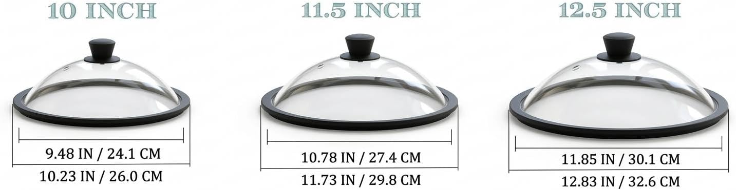 OEC Vented Splatter Upgraded Tempered Glass Microwave Cover - 11.5 inch | Inner Diameter 10.7”, Silicone Rim with Steam Vent Easy-Grip Handle, Lighter Weight 100% Food Safe, BPA Free, Dishwasher Safe