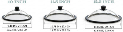 OEC Vented Splatter Upgraded Tempered Glass Microwave Cover - 11.5 inch | Inner Diameter 10.7”, Silicone Rim with Steam Vent Easy-Grip Handle, Lighter Weight 100% Food Safe, BPA Free, Dishwasher Safe