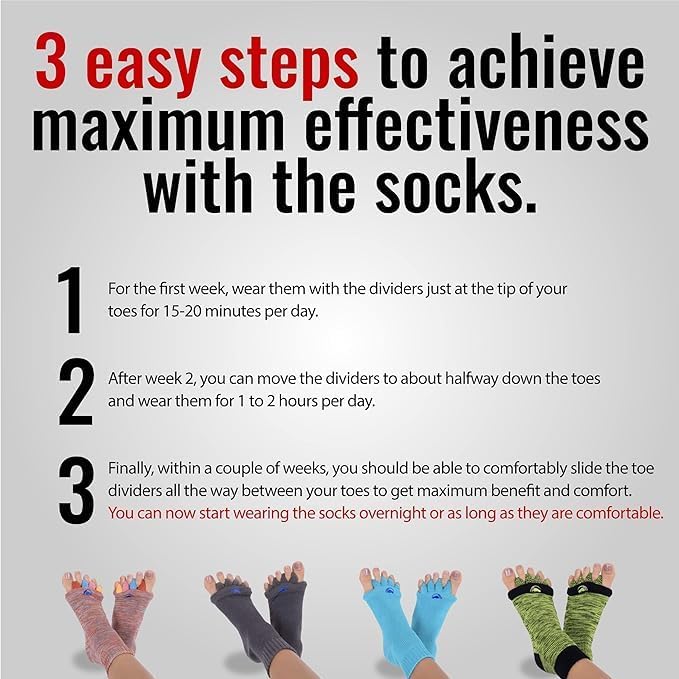 My Happy Feet Foot Alignment Socks with Toe Separators