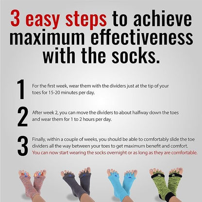 My Happy Feet Foot Alignment Socks with Toe Separators
