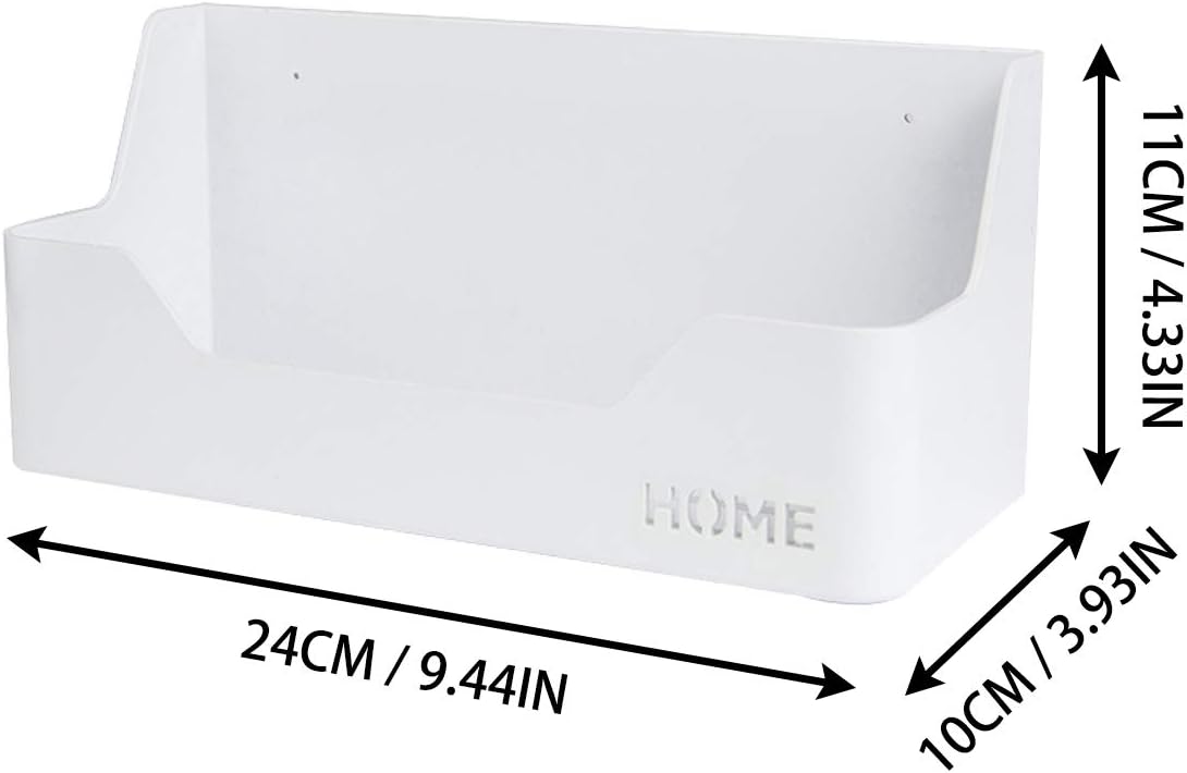 Bedside Shelf - Stick On Wall Mounted Bed Room,Dorm,Office Adhesive Floating Accessories Caddy Organizer/Holder for Phone,Glasses,Remote Control,Keys,Pens - Plastic Material- White