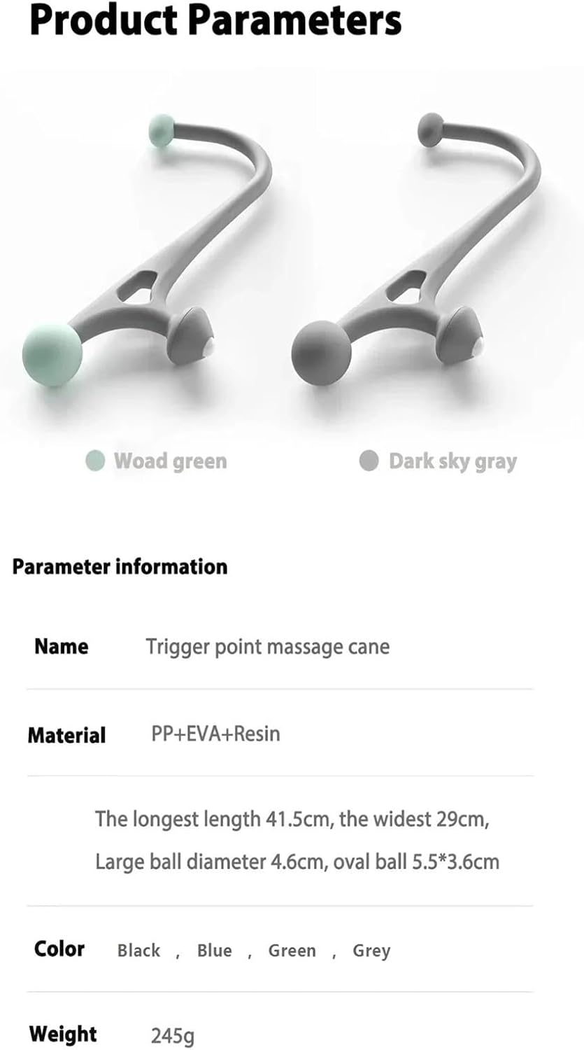 Handheld Trigger Point, Back, Shoulder, Neck Muscle Compression Massage Hammer, Portable Massager(Green)