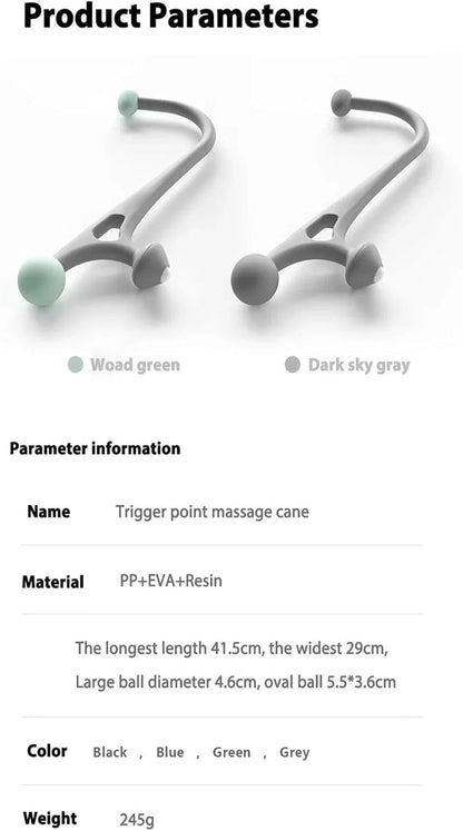 Handheld Trigger Point, Back, Shoulder, Neck Muscle Compression Massage Hammer, Portable Massager(Green)