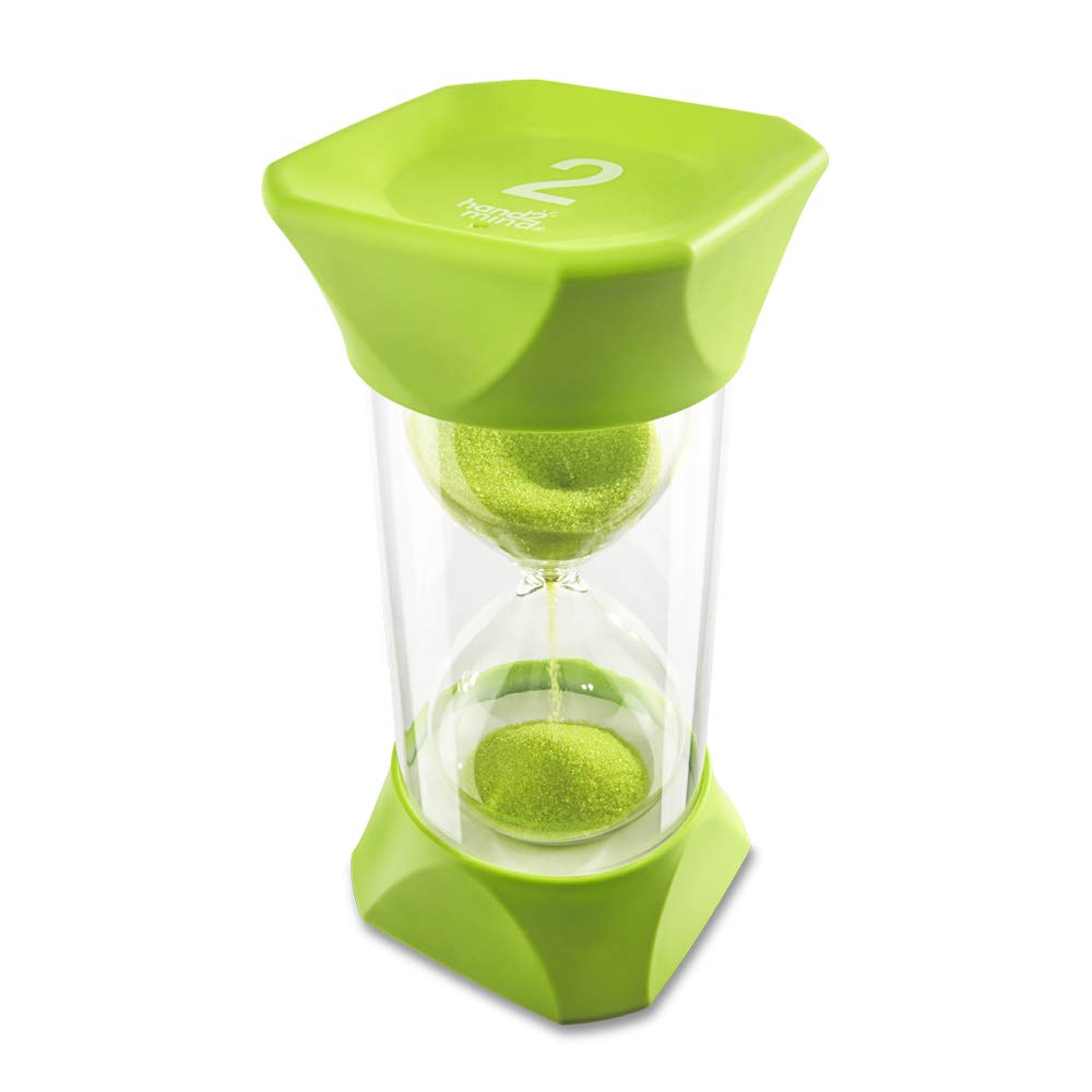 hand2mind Orange Jumbo Sand Timers, 5 Minute Sand Timer, Hourglass Sand Timer with Soft Rubber End Caps Offers Quiet Pausing, Classroom Sand Timers for Kids, Teeth Brushing and Game Timer (Set of 1)