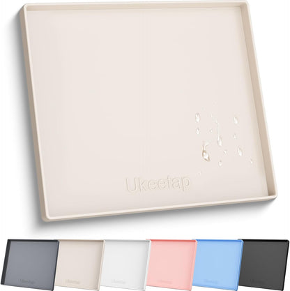 34" x 22" Extra Thick Silicone Mat Waterproof with Raised Edge, | Under Sink Mat for Kitchen & Bathroom, Kitchen Cabinet Liner, Multi-Purpose for Storage & Protection