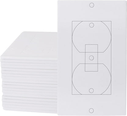 Outlet Insulators Draft Sealers - 4 Sizes EVA Foam Socket Insulation Gaskets | Universal Electric Switch Wall Plate Covers for Energy Saving, Draft Blocking (White, Single 20 Pack)