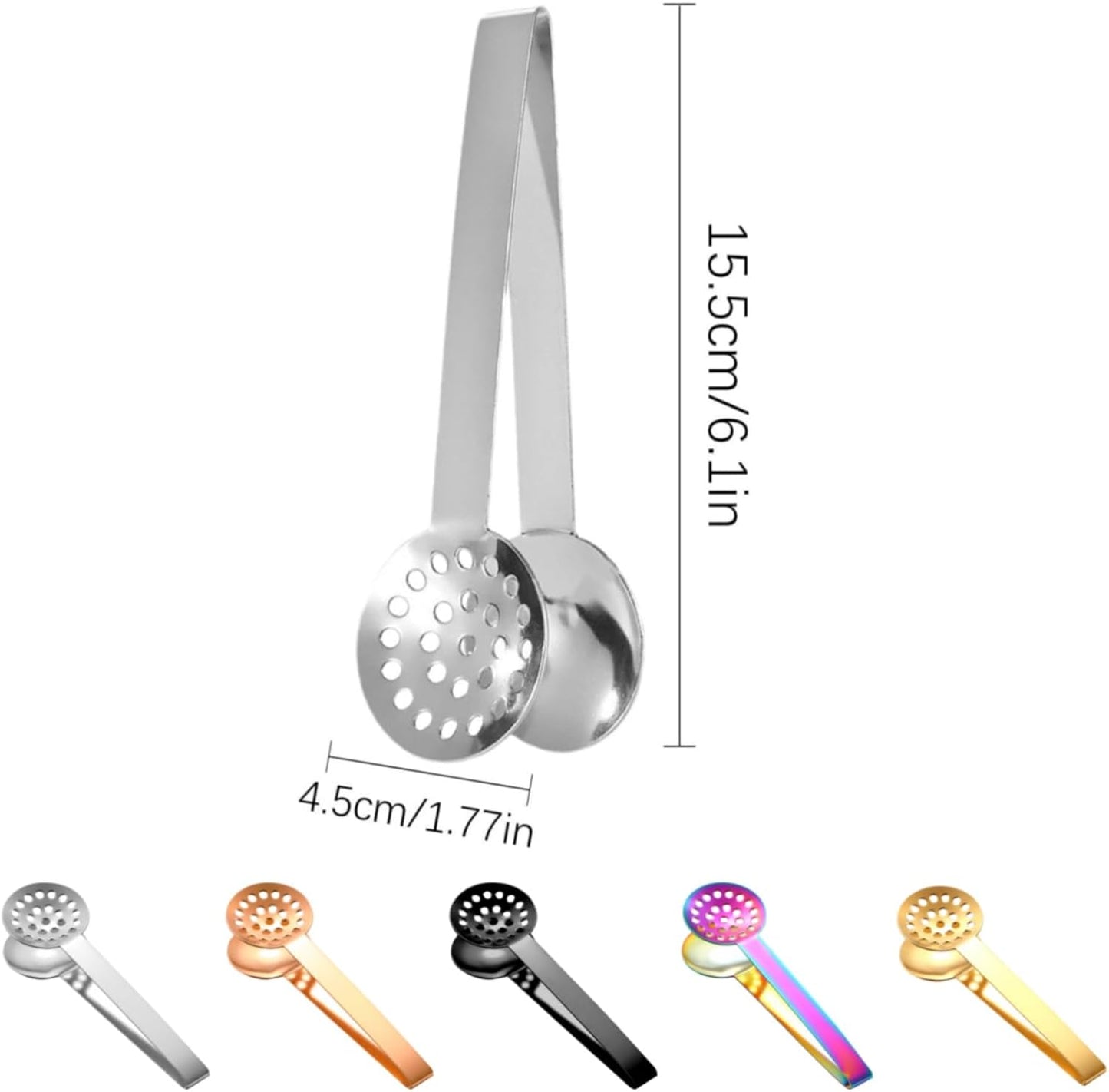 Stainless Steel Tea Bag Squeezer, Tea Bag Press and Spoon, Coffee Bag Clip Tool for Tea Bags, Tea Spoon for Honey Sugar Cube and Lemon, Kitchen Tool for Tea Lovers, 6.02"x1.85"x0.79" (Silver,1)