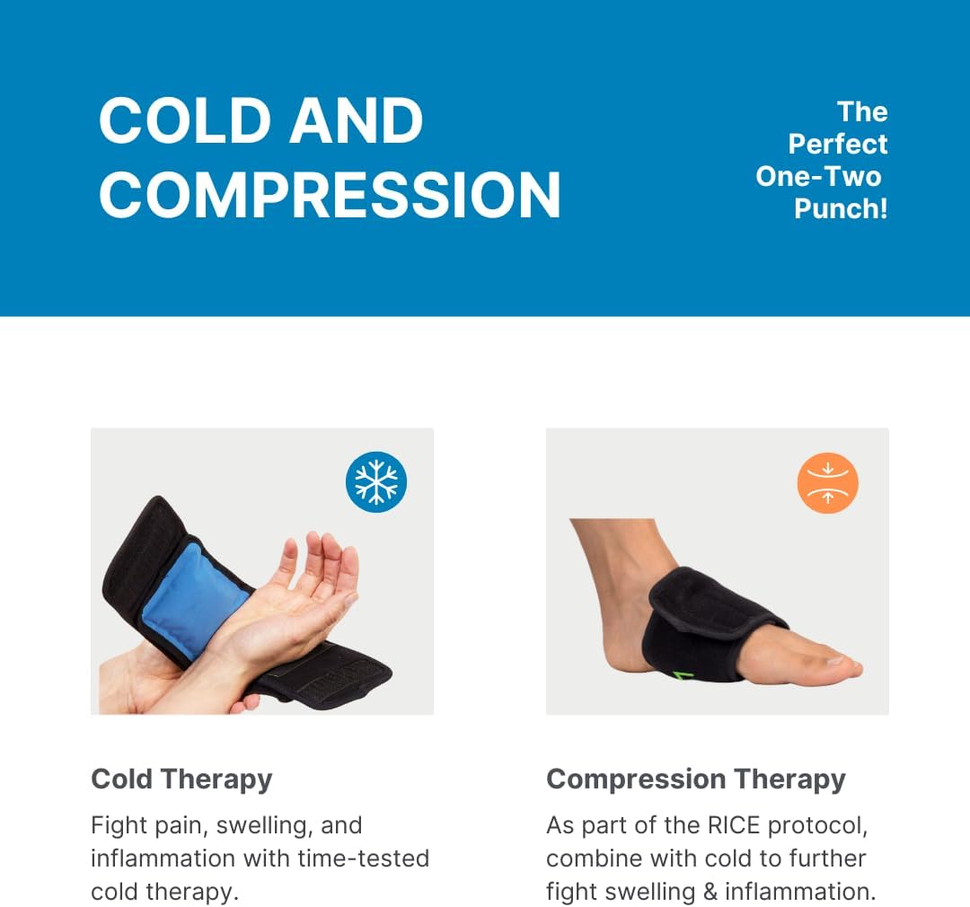 NatraCure Cold Therapy Wrap (Regular) with 14" Strap - 2 Pack - Small Reusable Gel Ice Pack Compress for Injuries and Pain Relief, Hand, Arch of Foot, Wrist, Elbow, Arthritis, Neuropathy - 715 CAT2PK