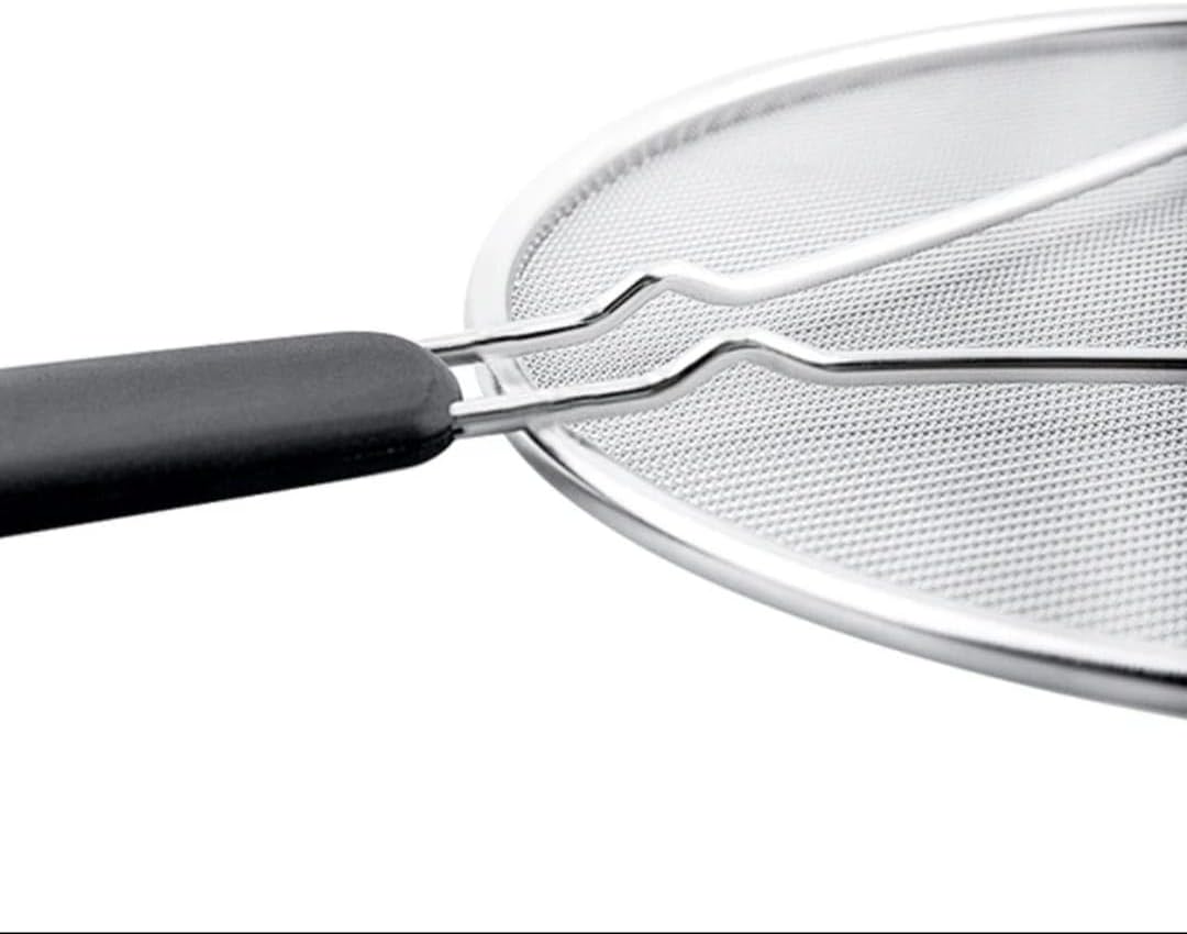 13"Larger Stainless steel splatter guards for frying pan with thermo plastic handles" Keep your kitchen safe & clean by this grease splatter screen!"-Say Goodbye to Oil Splatters!"