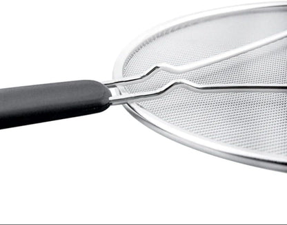 13"Larger Stainless steel splatter guards for frying pan with thermo plastic handles" Keep your kitchen safe & clean by this grease splatter screen!"-Say Goodbye to Oil Splatters!"