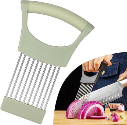 Onion Holder for Slicing, Lemon Slicer Cutter, Food Vegetable Chopper Assistant Tool for Meat, Potato and Tomato (Red, 1PCS)